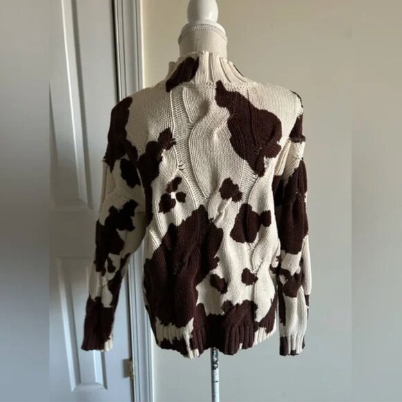 Anthropologie Callahan browny cow print pullover sweater size S - Picture 5 of 9